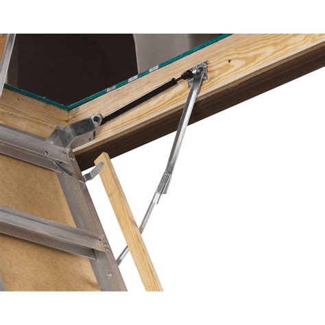 Attach new hinges to the inside and outside of rail with bolts and locknuts provided. . Louisville attic ladder replacement parts